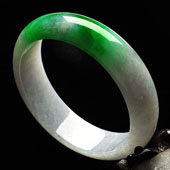 糯冰种阳绿缅甸翡翠A货手镯（57.9mm）