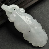 糯冰种缅甸翡翠A货金鱼挂件