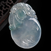 冰种晴水缅甸翡翠A货福瓜挂件