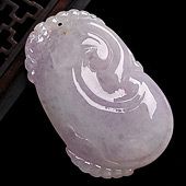 糯冰种紫罗兰缅甸翡翠A货如意挂件