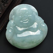 糯冰种晴水缅甸翡翠A货玉佛挂件