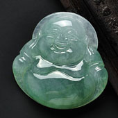 冰种晴水缅甸翡翠A货玉佛挂件