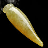 冰种黄翡缅甸翡翠A货福瓜挂件