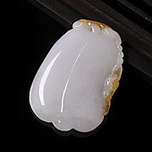 糯冰种飘黄翡缅甸翡翠A货福瓜挂件