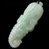 糯冰种晴水缅甸翡翠A货玉米挂件