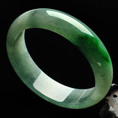 糯冰种飘翠缅甸翡翠A货手镯（58.4mm）