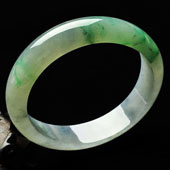 糯冰种飘花缅甸翡翠A货贵妃镯（59.7-52.2mm）