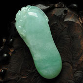 糯冰种晴水缅甸翡翠A货福瓜挂件