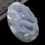糯冰种紫罗兰略飘花缅甸翡翠A货大展鸿图挂件