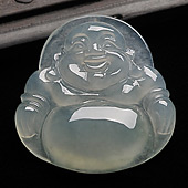 冰种淡晴水缅甸翡翠A货玉佛挂件