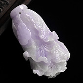 糯冰种紫罗兰缅甸翡翠A货白菜挂件