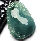 糯冰种晴水飘花缅甸翡翠A货福瓜挂件