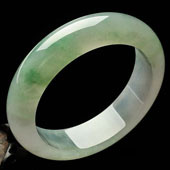 糯冰种飘花缅甸翡翠A货手镯（56.6mm）