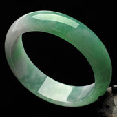 糯冰种春带彩缅甸翡翠A货手镯（59mm）