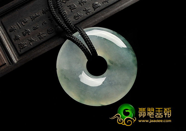 冰种飘花缅甸翡翠A货平安扣挂件