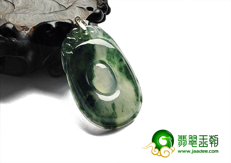 冰种飘花缅甸翡翠A货福在眼前挂件