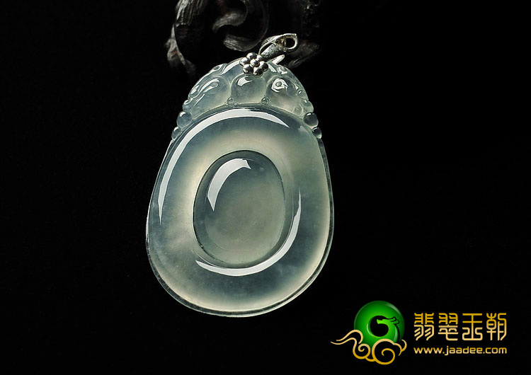 冰种晴水缅甸翡翠A货福在眼前挂件