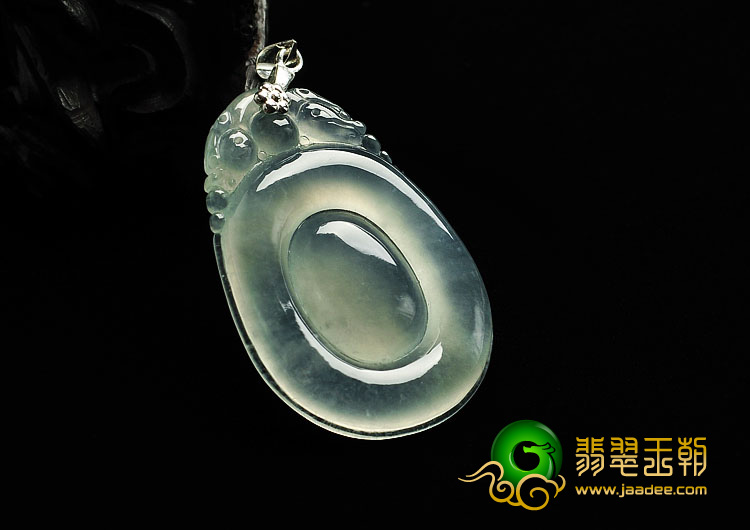 冰种晴水缅甸翡翠A货福在眼前挂件