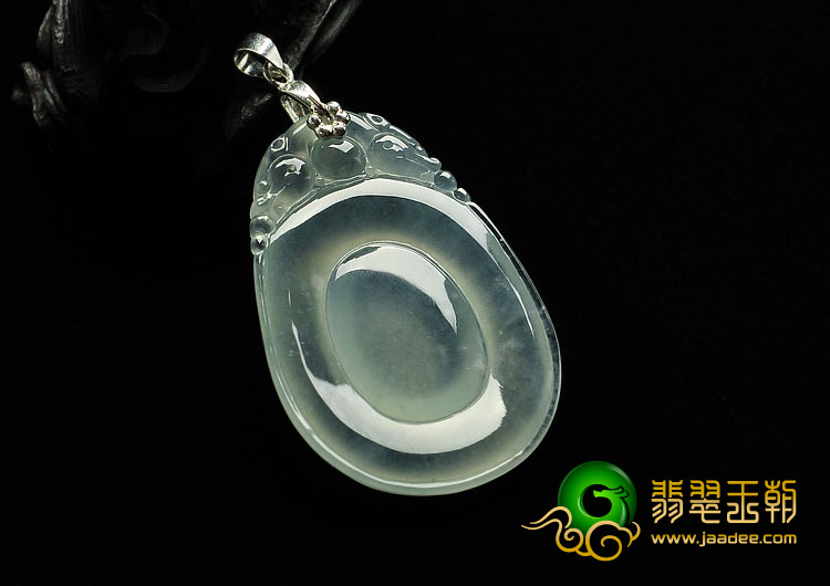冰种晴水缅甸翡翠A货福在眼前挂件