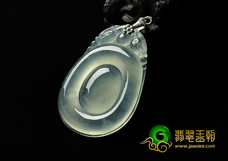 冰种晴水缅甸翡翠A货福在眼前挂件