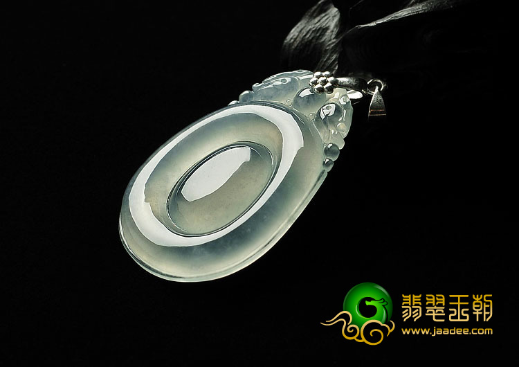 冰种晴水缅甸翡翠A货福在眼前挂件