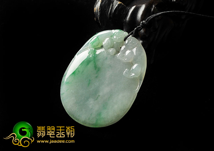 糯冰种飘翠缅甸翡翠A货福牌挂件