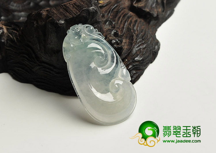 冰种晴水缅甸翡翠A货如意寿挂件