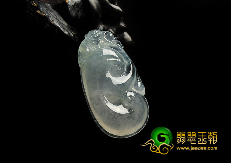 冰种晴水缅甸翡翠A货如意寿挂件
