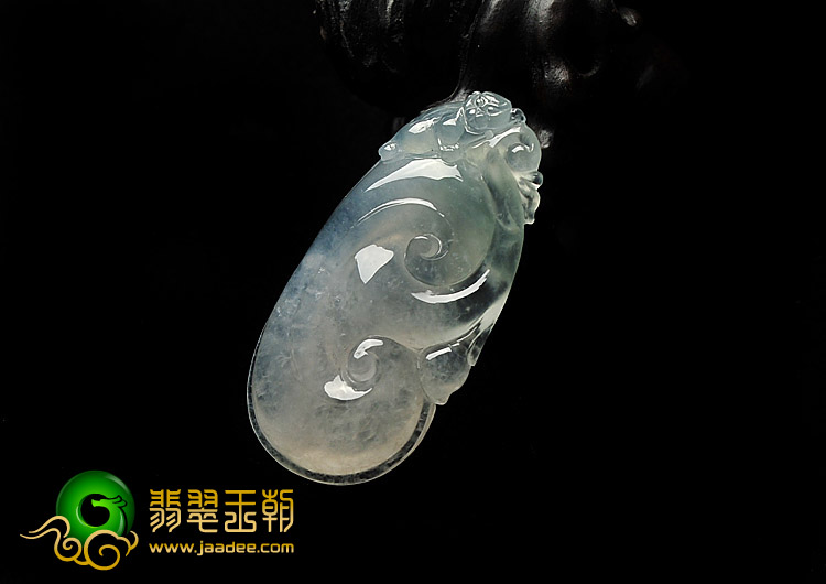 冰种晴水缅甸翡翠A货如意寿挂件