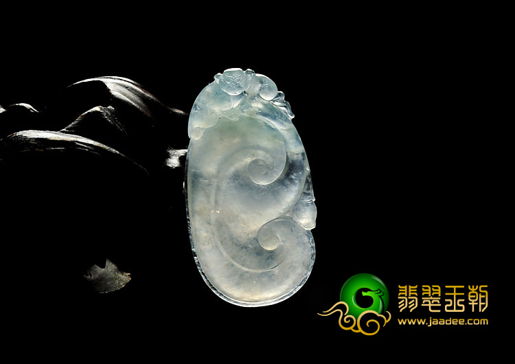 冰种晴水缅甸翡翠A货如意寿挂件