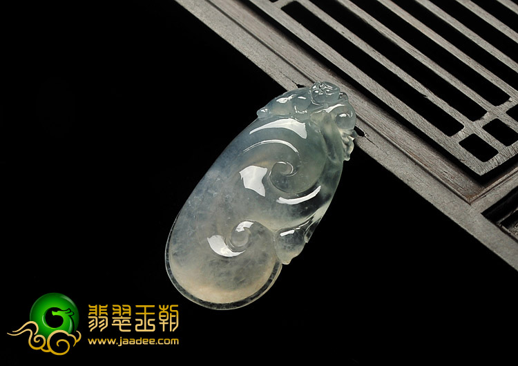 冰种晴水缅甸翡翠A货如意寿挂件