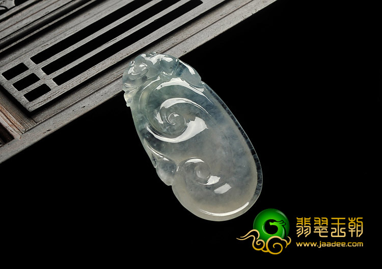 冰种晴水缅甸翡翠A货如意寿挂件