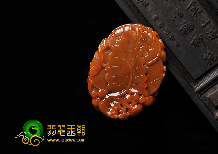 feicui细糯种褐红翡缅甸翡翠A货鸟语花香挂件