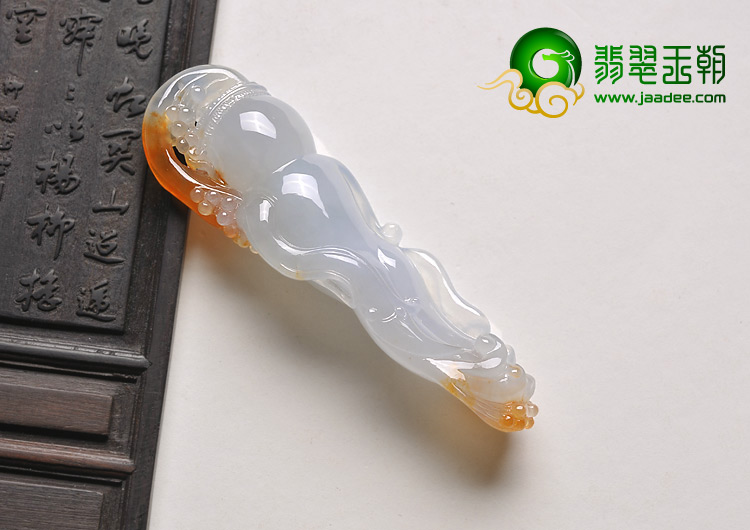 冰种红黄翡缅甸翡翠A货人生如意挂件