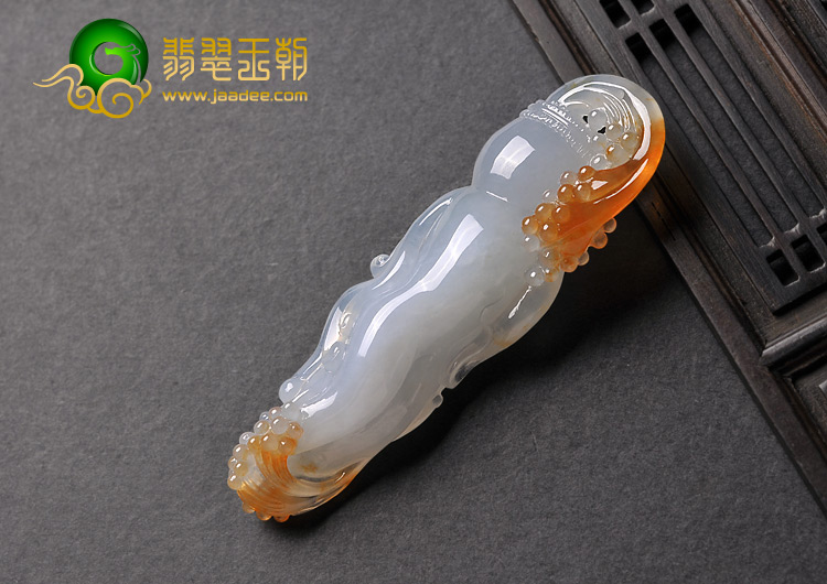 冰种红黄翡缅甸翡翠A货人生如意挂件