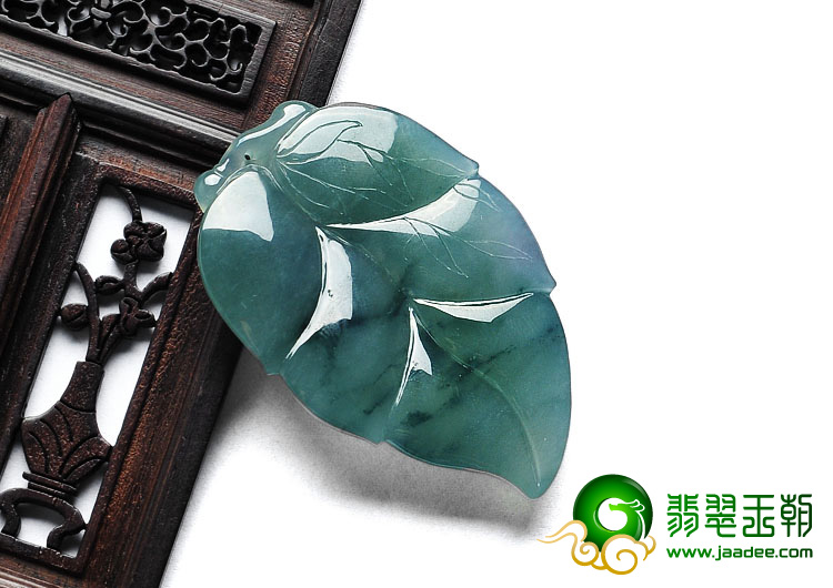 糯冰种晴水飘花缅甸翡翠A货叶子挂件