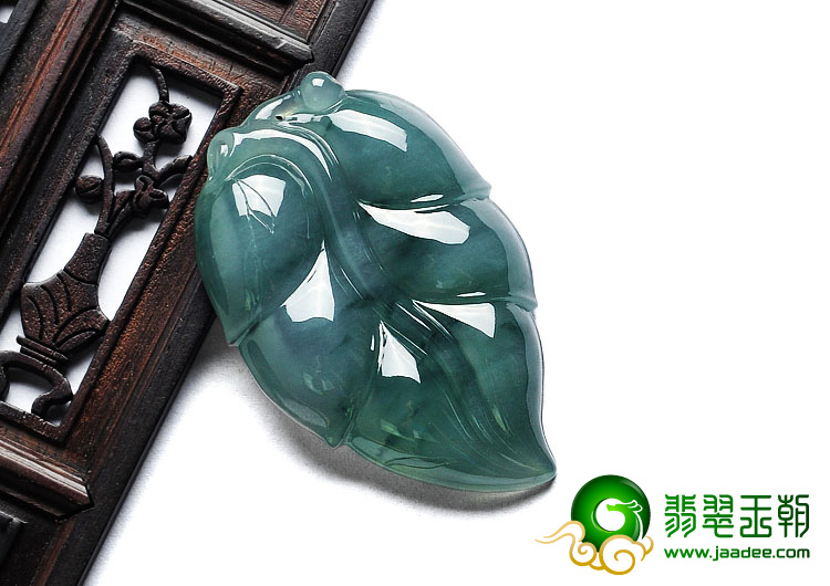 糯冰种晴水飘花缅甸翡翠A货叶子挂件