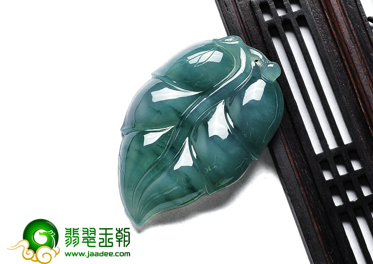 糯冰种晴水飘花缅甸翡翠A货叶子挂件