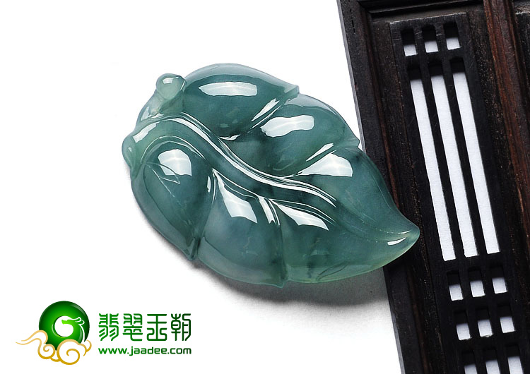 糯冰种晴水飘花缅甸翡翠A货叶子挂件