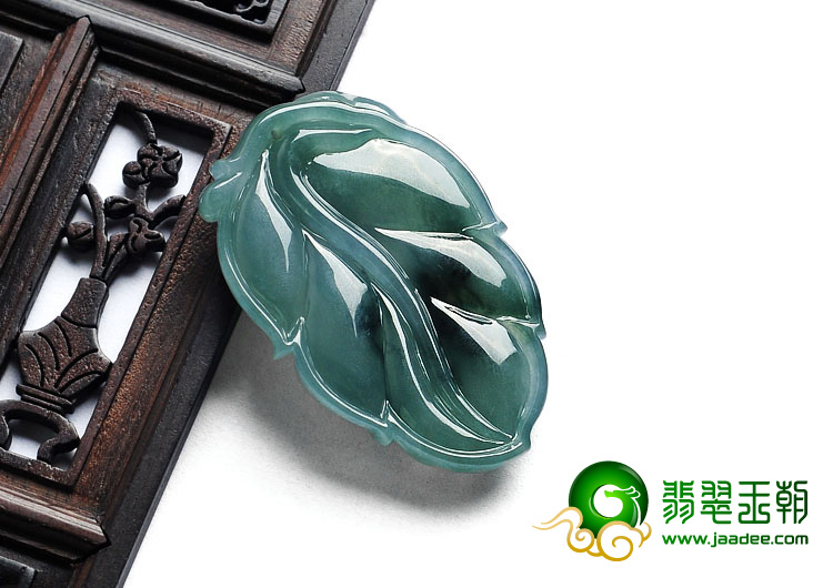 糯冰种晴水飘花缅甸翡翠A货叶子挂件
