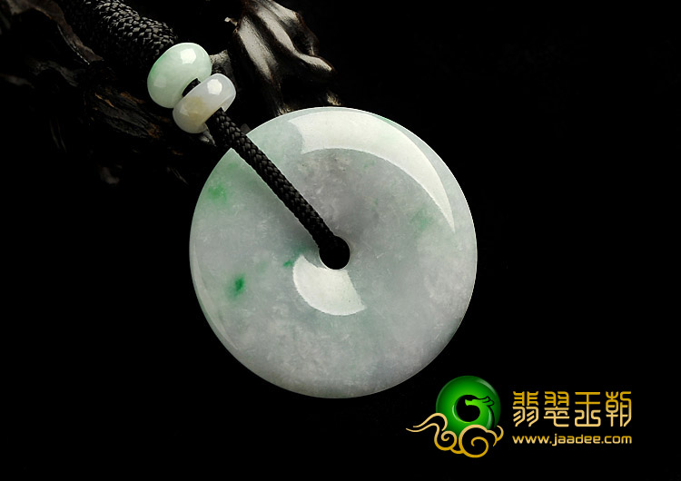 糯冰种春带彩缅甸翡翠A货平安扣挂件