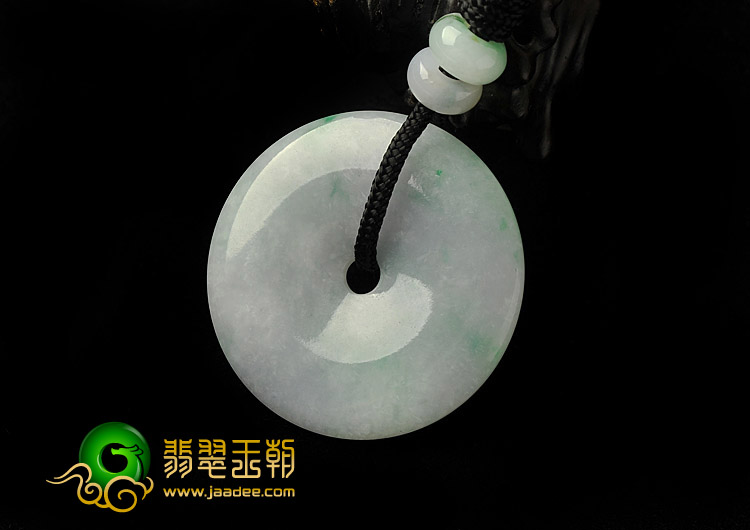 糯冰种春带彩缅甸翡翠A货平安扣挂件