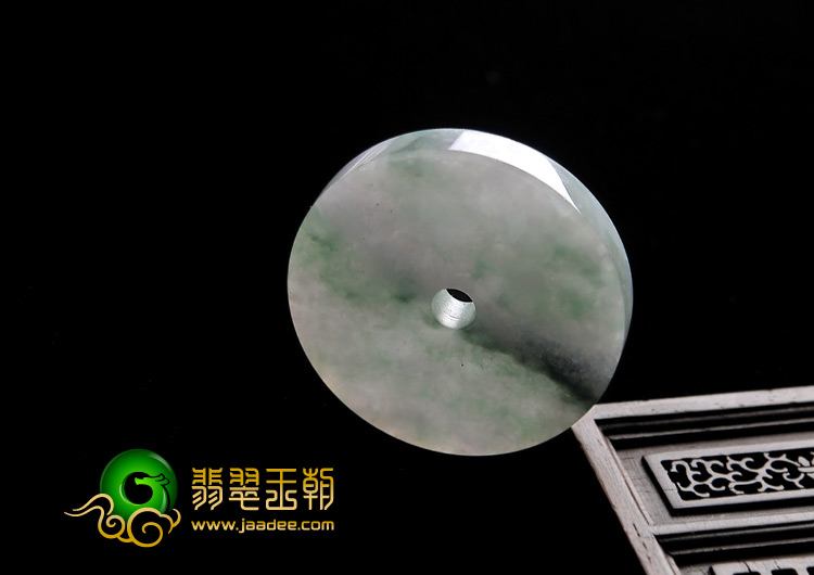 糯冰种多彩缅甸翡翠A货平安扣挂件