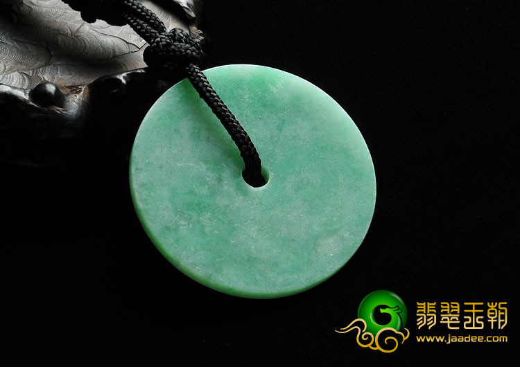 糯冰种翠色缅甸翡翠A货平安扣挂件