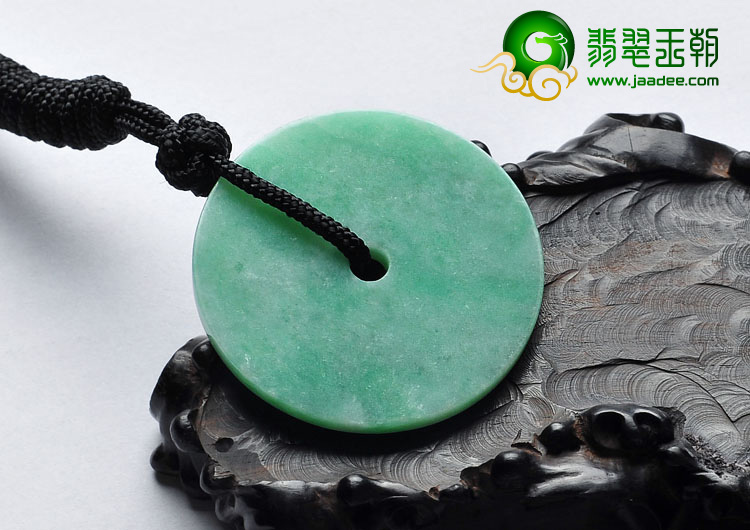 糯冰种翠色缅甸翡翠A货平安扣挂件