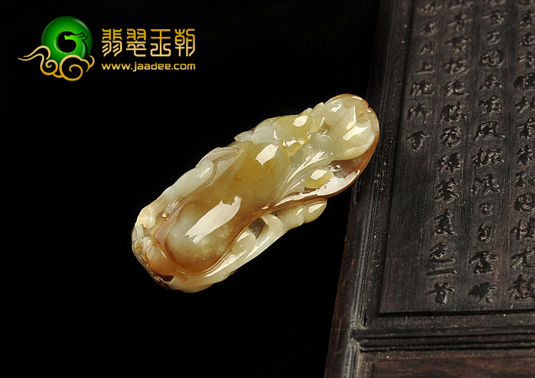 糯冰种褐黄翡缅甸翡翠A货一路连科挂件
