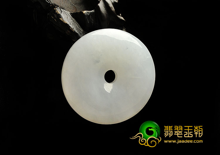 糯冰种飘花缅甸翡翠A货平安扣挂件