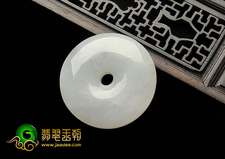 糯冰种飘花缅甸翡翠A货平安扣挂件