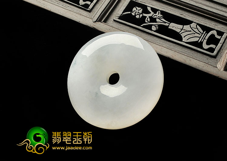 糯冰种飘花缅甸翡翠A货平安扣挂件