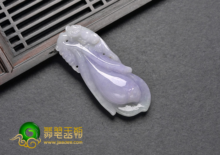 糯冰种紫罗兰缅甸翡翠A货玉兰花挂件